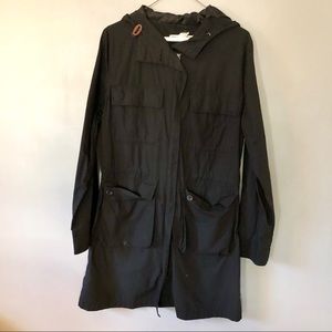 Fall lightweight Trench Style Black Jacket